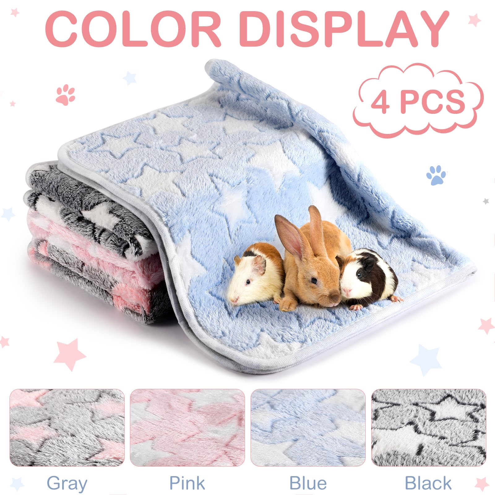 Reginary quatre tapis pliés montrant couleurs variées et réutilisables