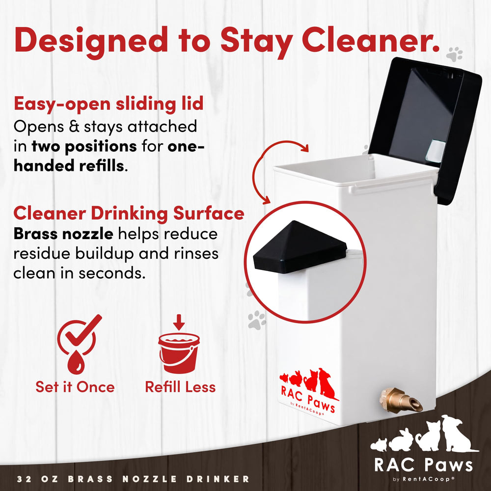 RentACoop RAC Paws utilisé par un lapin illustrant hydratation propre