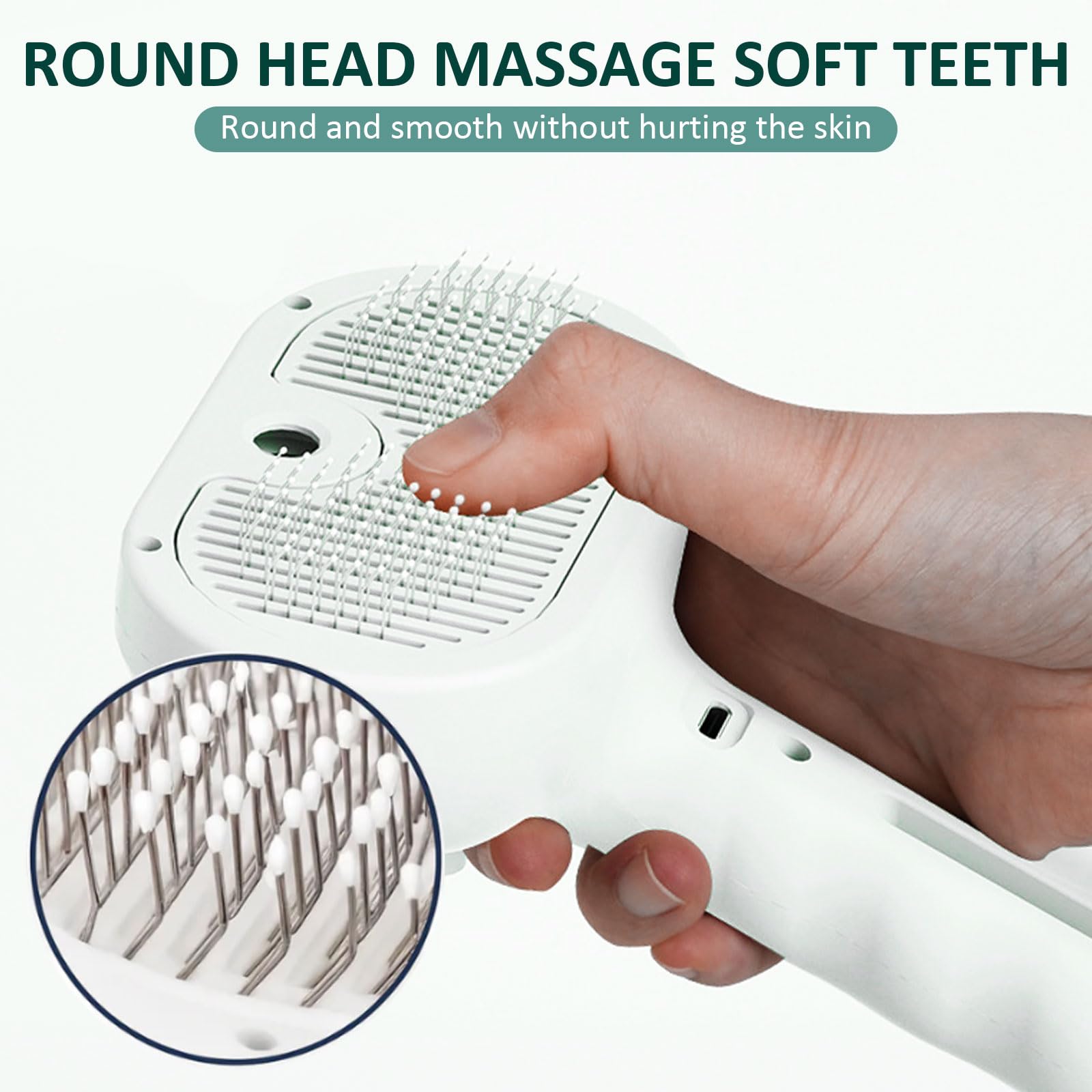 ReNu Dog Brush utilisé sur chat, soin doux et anti-statique visible