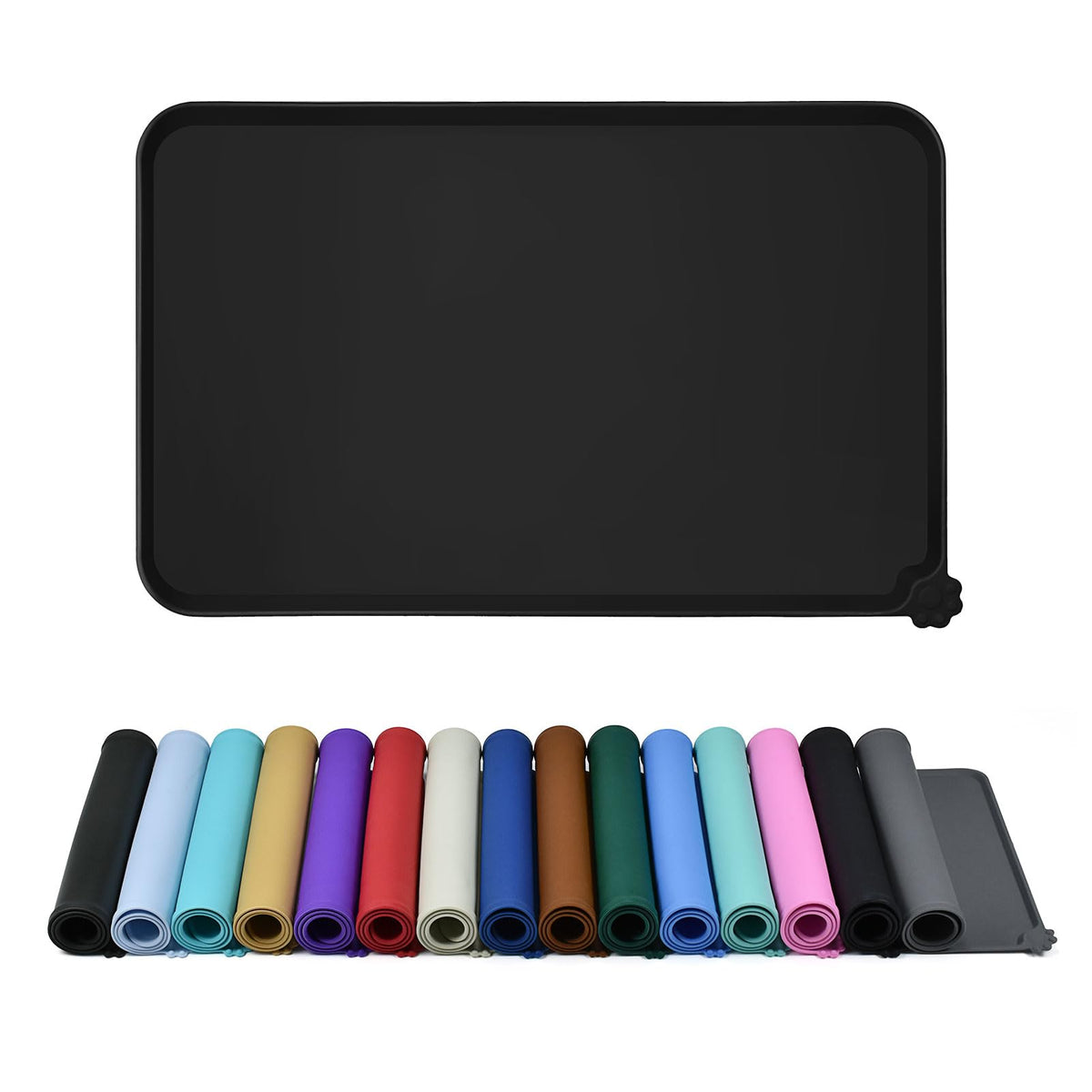 Reopet vue avant du tapis en silicone protégeant le sol pour repas d’animaux