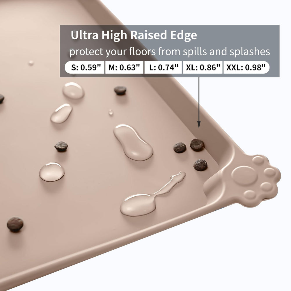 Reopet bord surélevé qui retient les liquides et protège le sol
