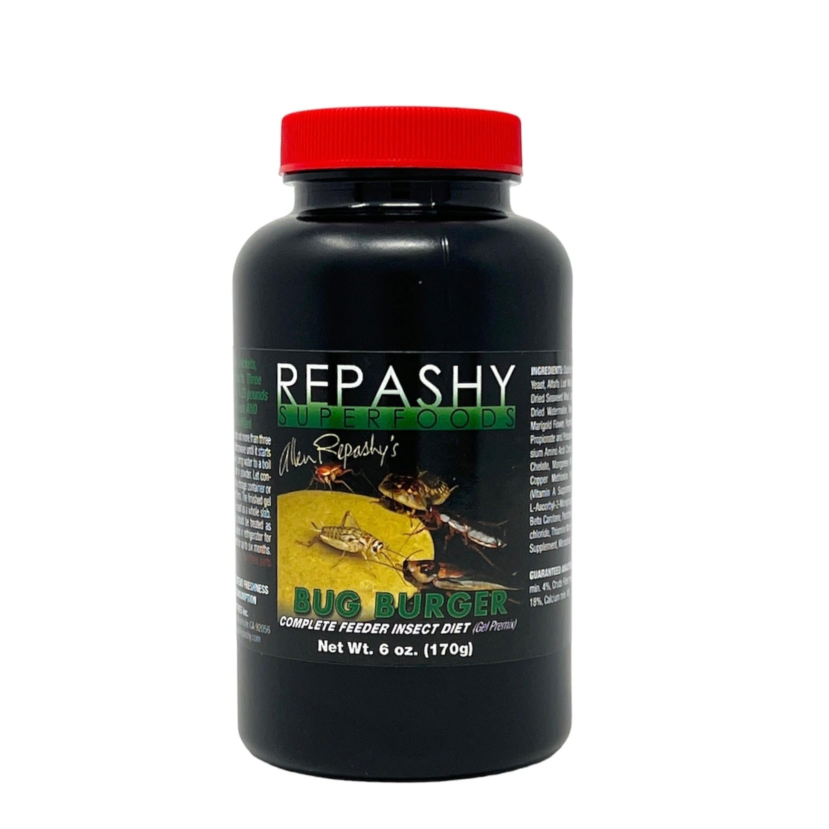 Repashy pot 6 oz emballage avant montrant la marque et l'usage pour insectes