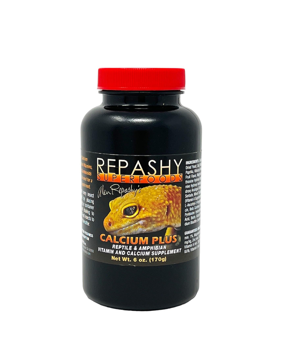 Repashy pot vu de face montrant l'étiquette et indiquant conservation et bénéfice nutritionnel