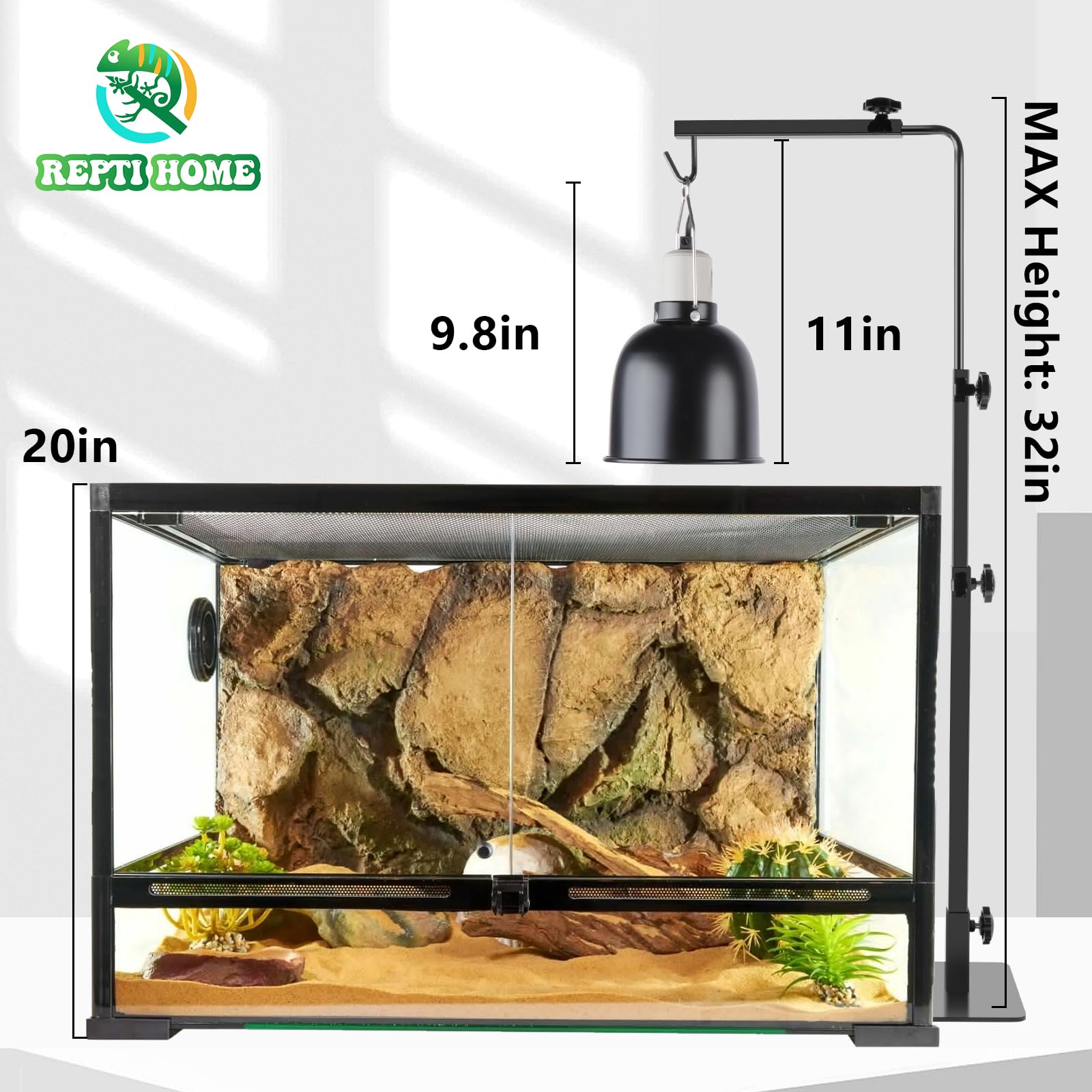 REPTI HOME support installé dans un terrarium intégration esthétique