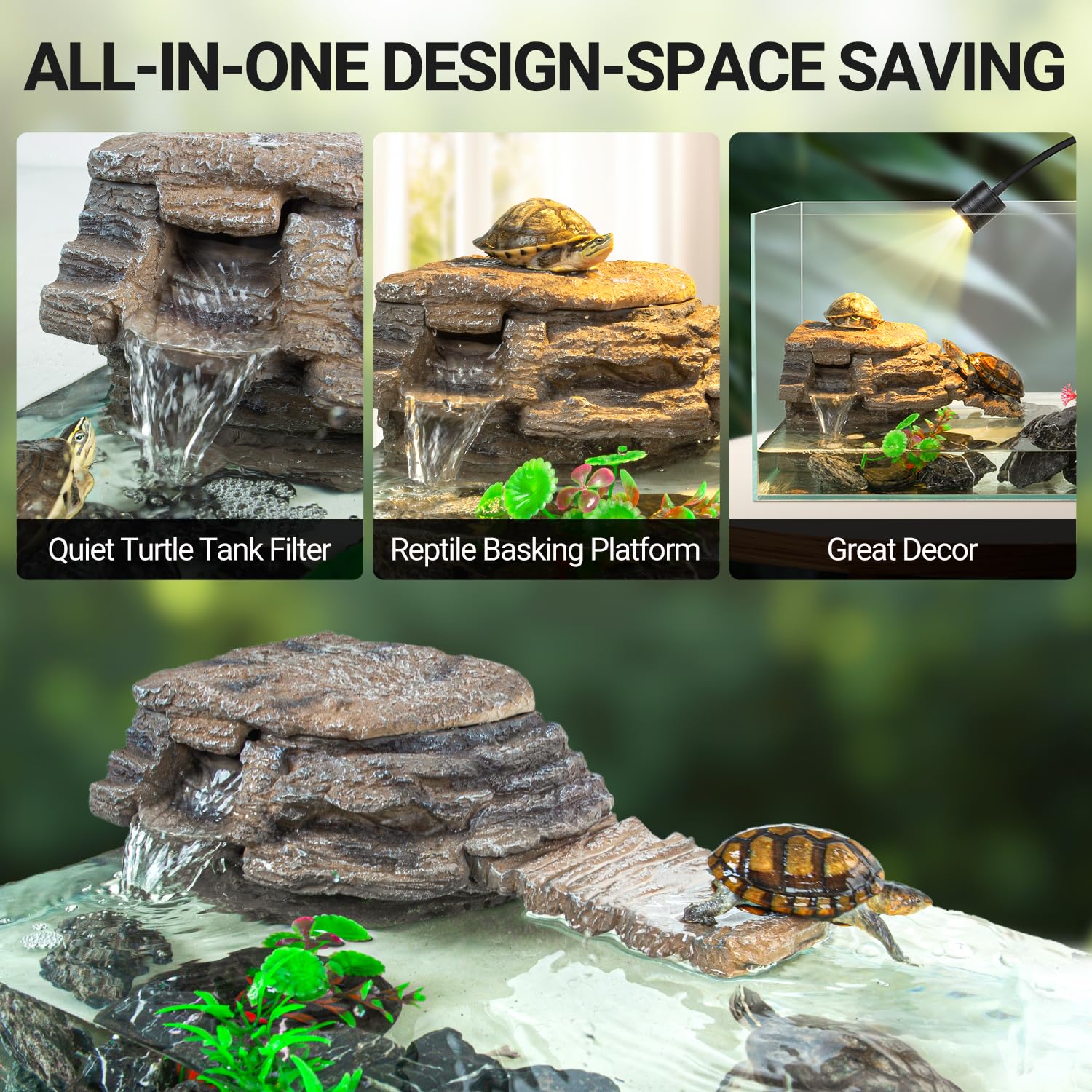 REPTI ZOO intérieur filtre ouvert, trois couches pour meilleure filtration
