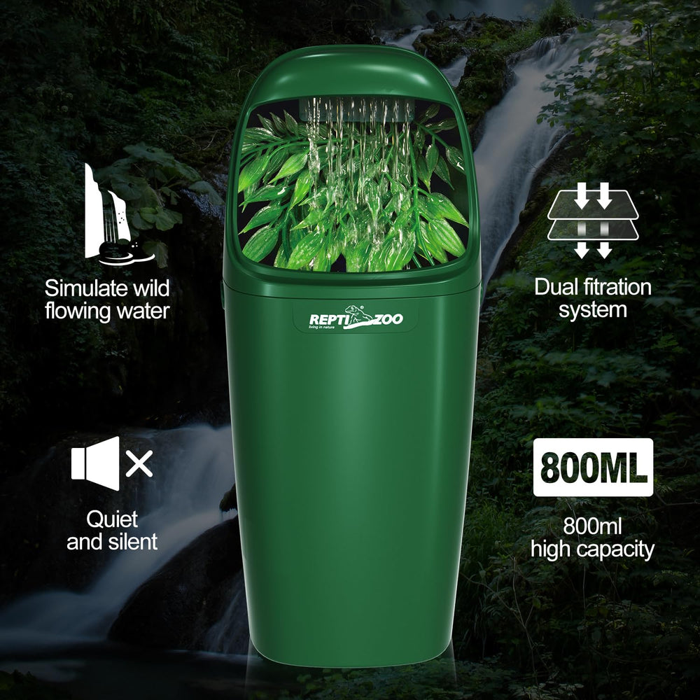 REPTI ZOO feuilles avec écoulement simulant source naturelle pour boire