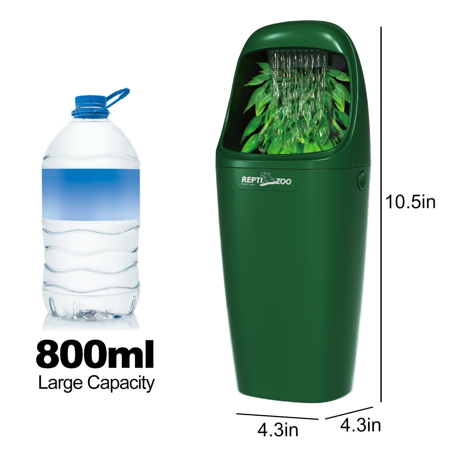 REPTI ZOO réservoir 800ml montrant grande capacité et autonomie