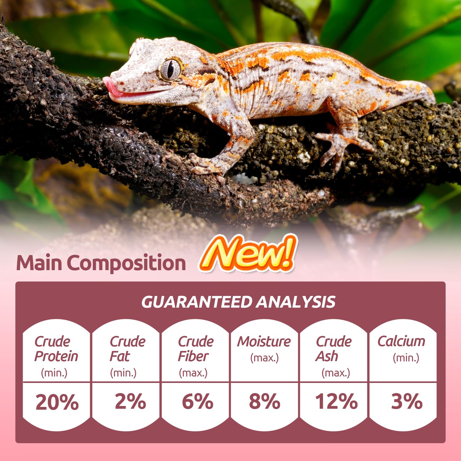 REPTIZOO FRIENDLY étiquette nutritionnelle claire, calcium élevé bénéfique