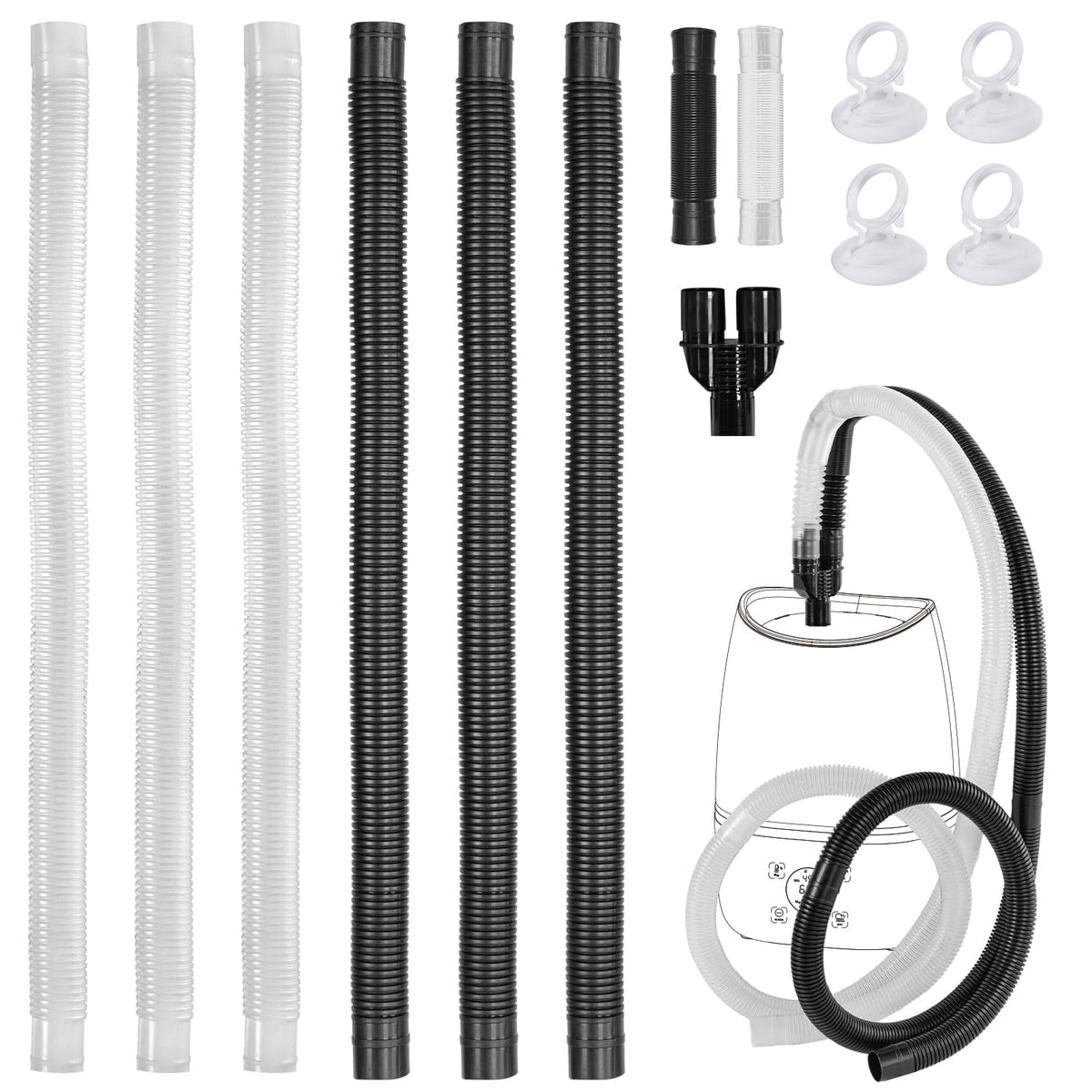 REPTIZOO vue d'ensemble du kit d'extension pour brumisateur utile pour multi-terrariums