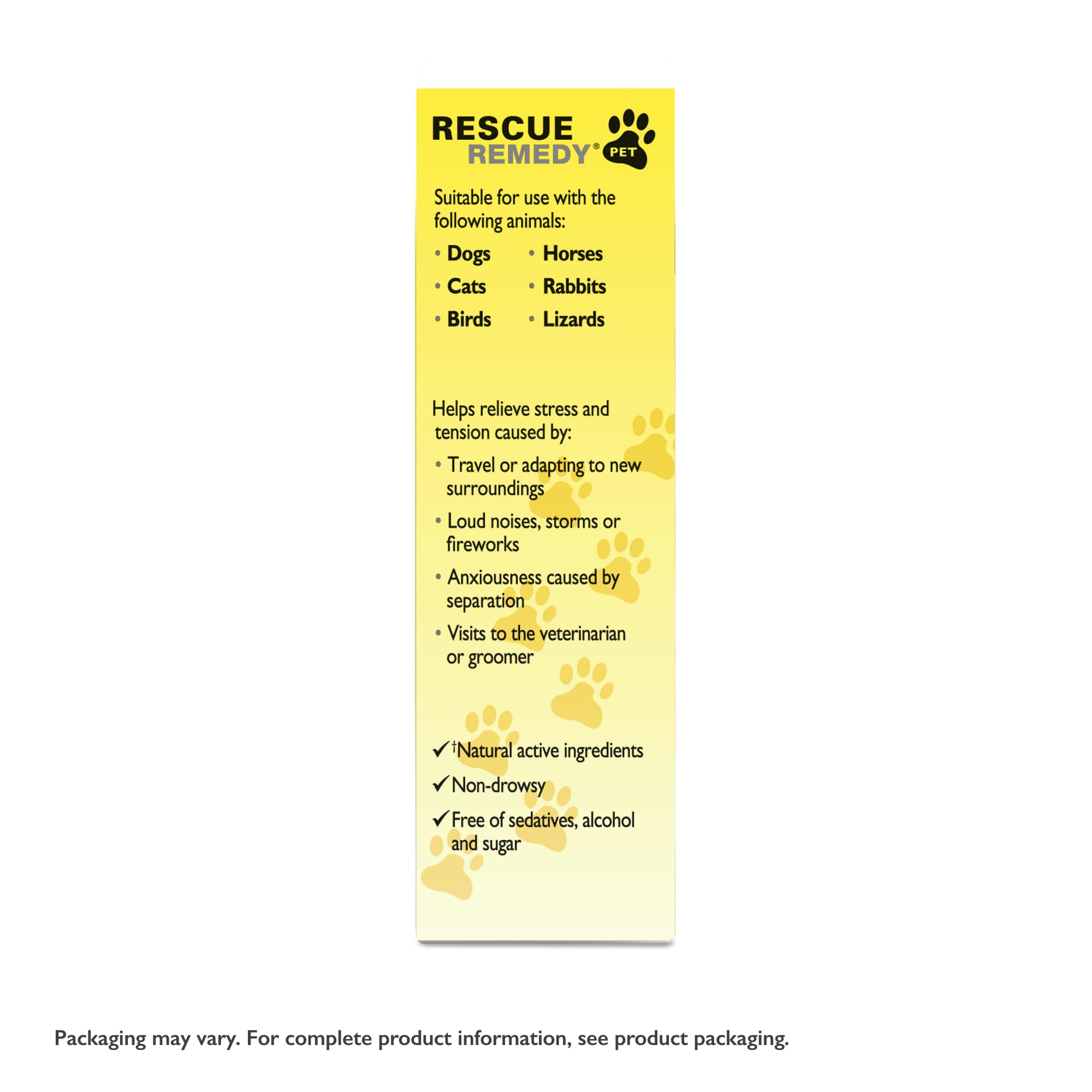Rescue gros plan étiquette avec ingrédients naturels et instructions claires