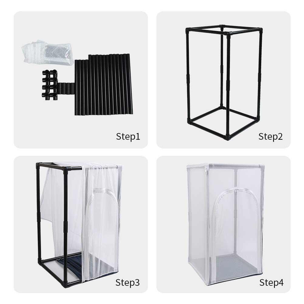 RESTCLOUD cage installée dans un jardin montrant usage extérieur et ventilation