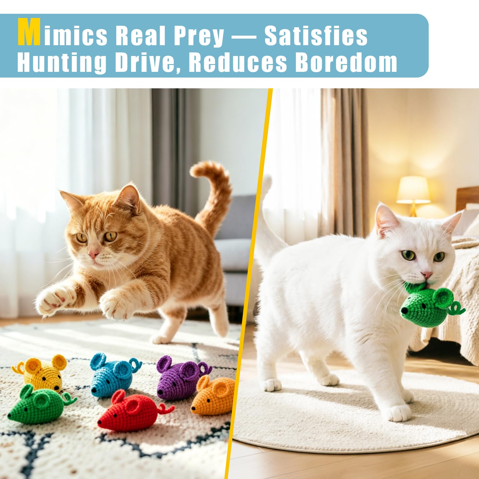 Chat actif jouant avec souris Retro Shaw stimulant l'exercice