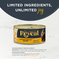 Reveal conserve ouverte avec sauce brillante, favorise hydratation et attractivité