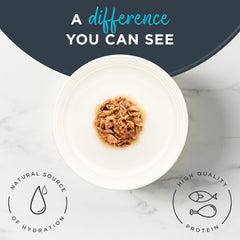 Reveal conserve ouverte avec gravy et morceau de poisson appétissant