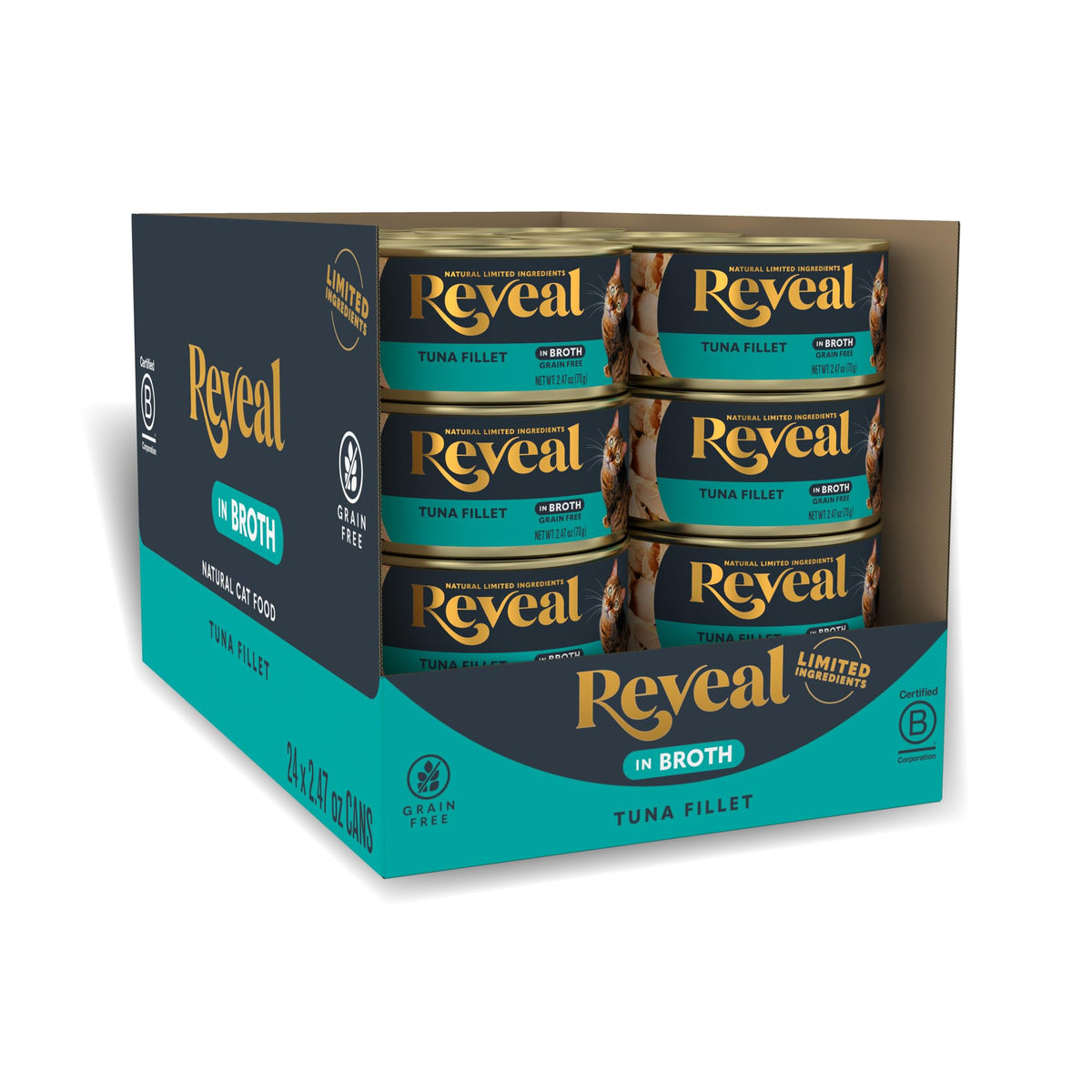 Reveal emballage 24 boîtes montrant convenance et qualité