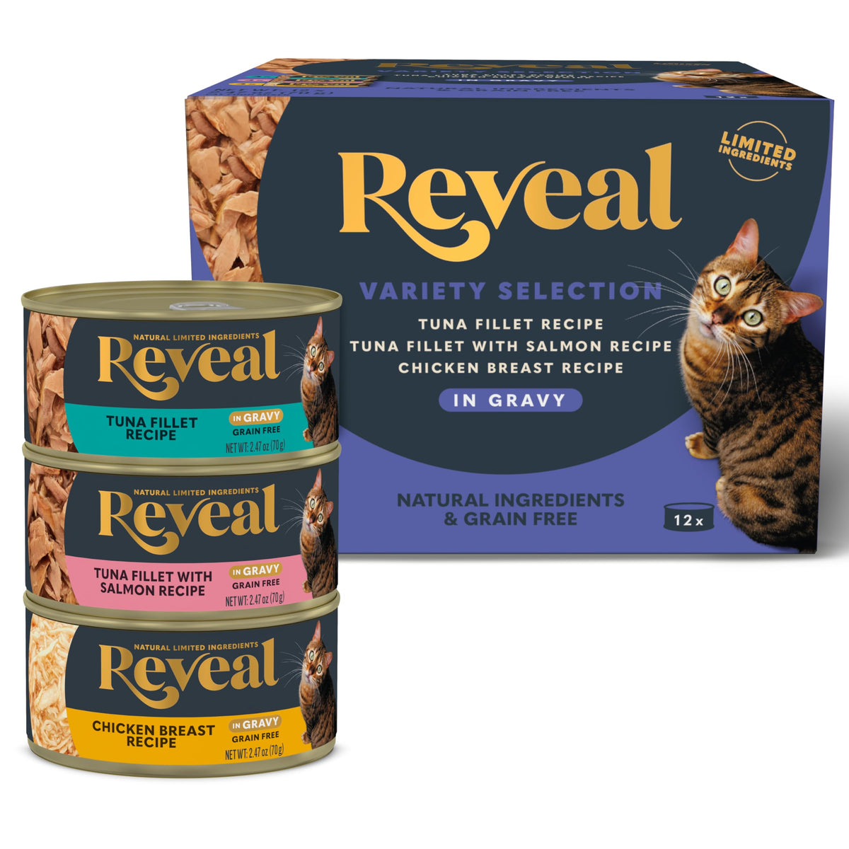 Reveal face avant de la boîte montrant l’étiquette et l’avantage nutriment