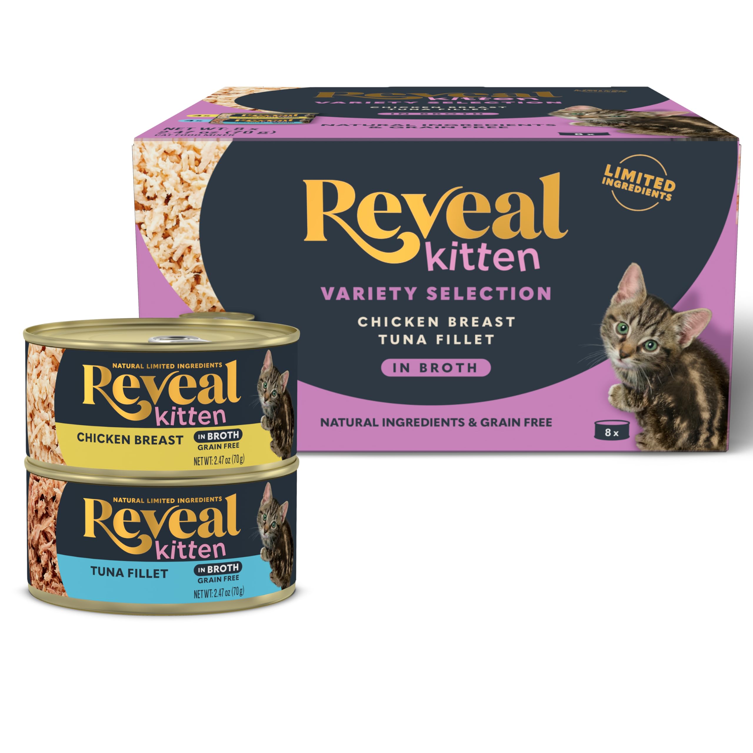 Reveal face avant du pack 8 boîtes montrant les saveurs et l’emballage, qualité visible