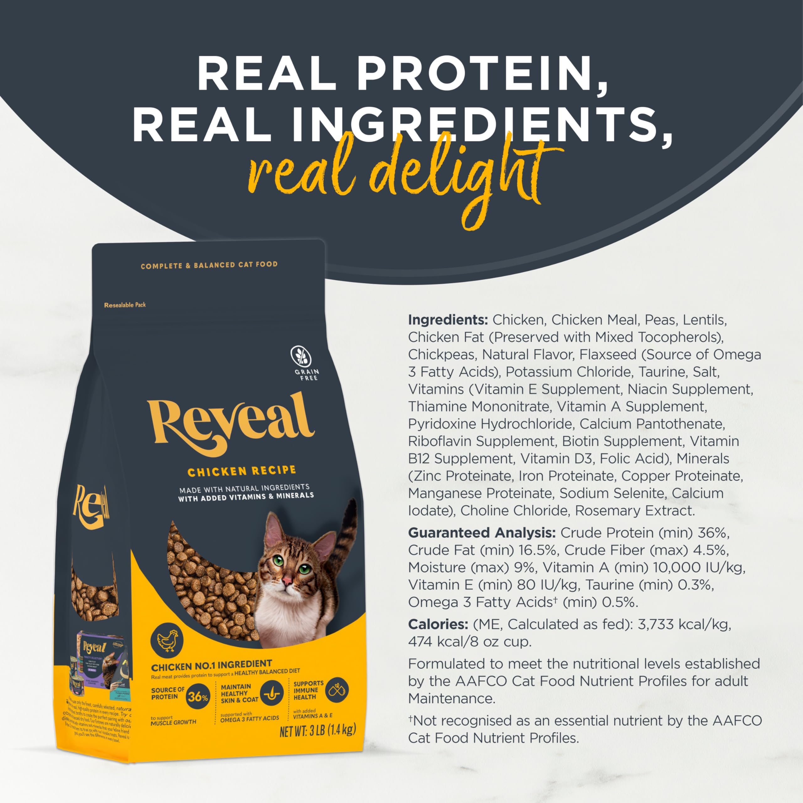 Reveal sachet ouvert portion révélant croquettes fraîches pour un service pratique