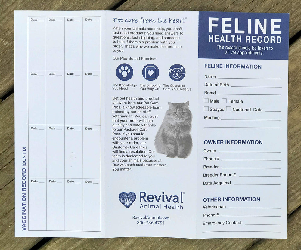 Revival Animal Health gros plan papier solide indiquant durabilité et tenue au temps