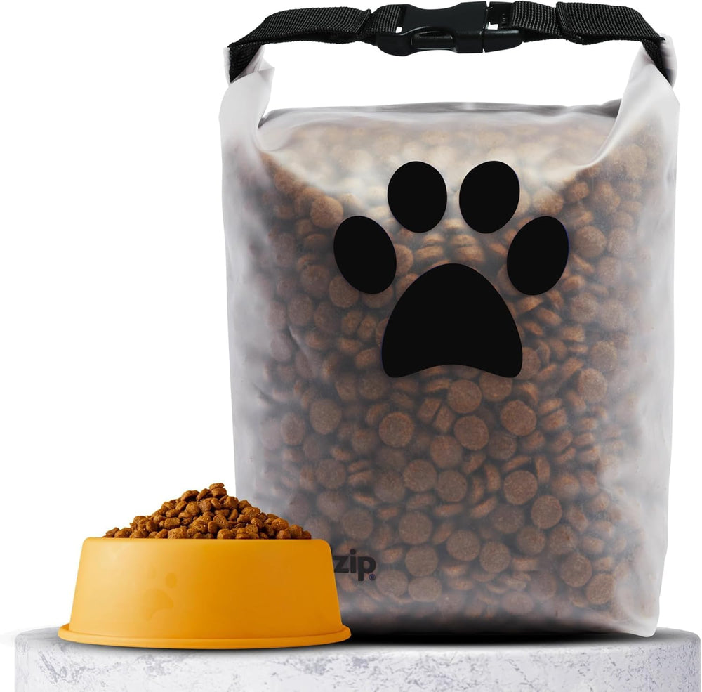 rezip sac face avant noir montrant fermeture roll-top et gain d'espace