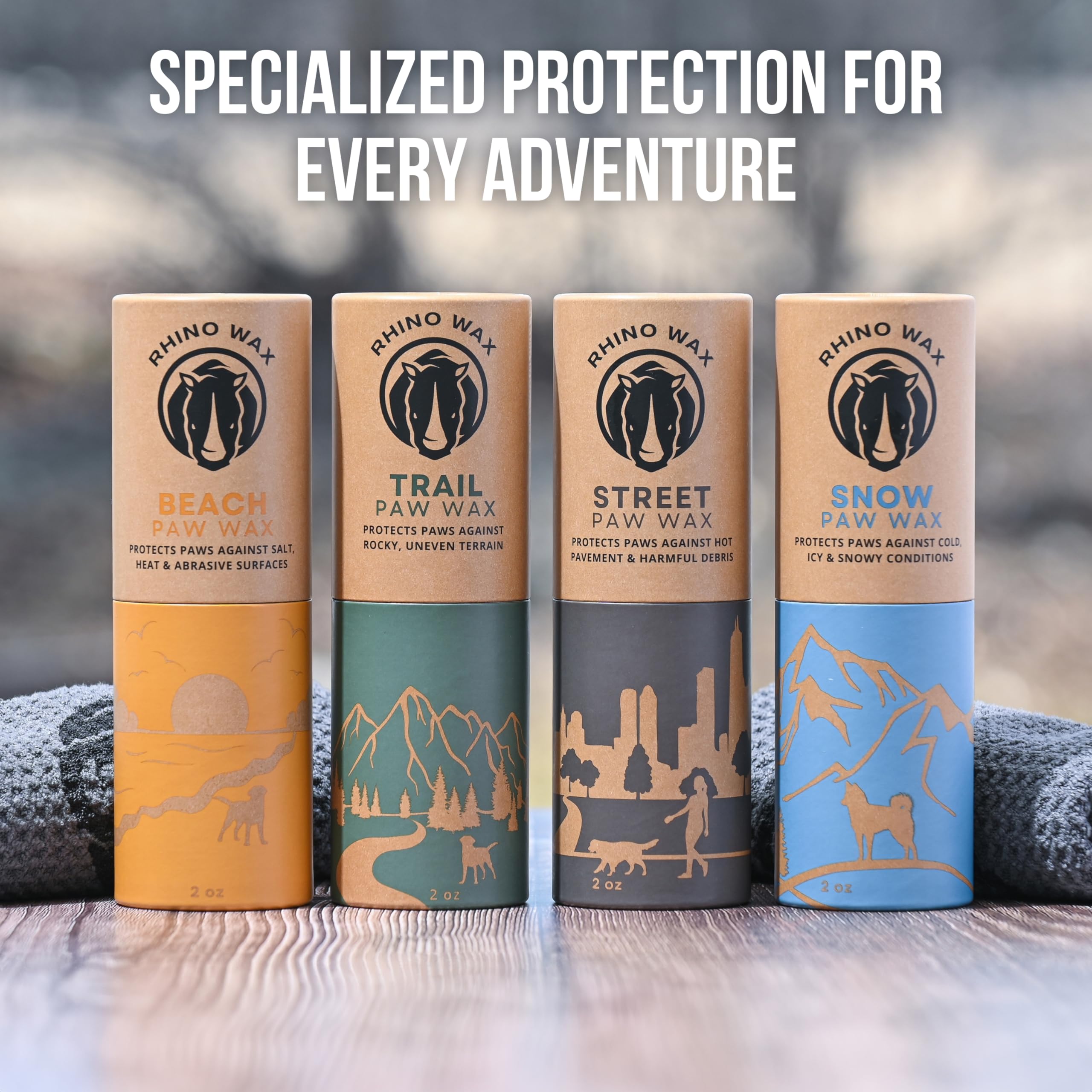 Rhino Wax comparaison taille indiquant quantité pratique pour promenades
