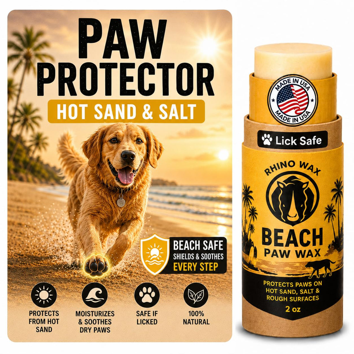 Rhino Wax emballage avant montrant protection pratique