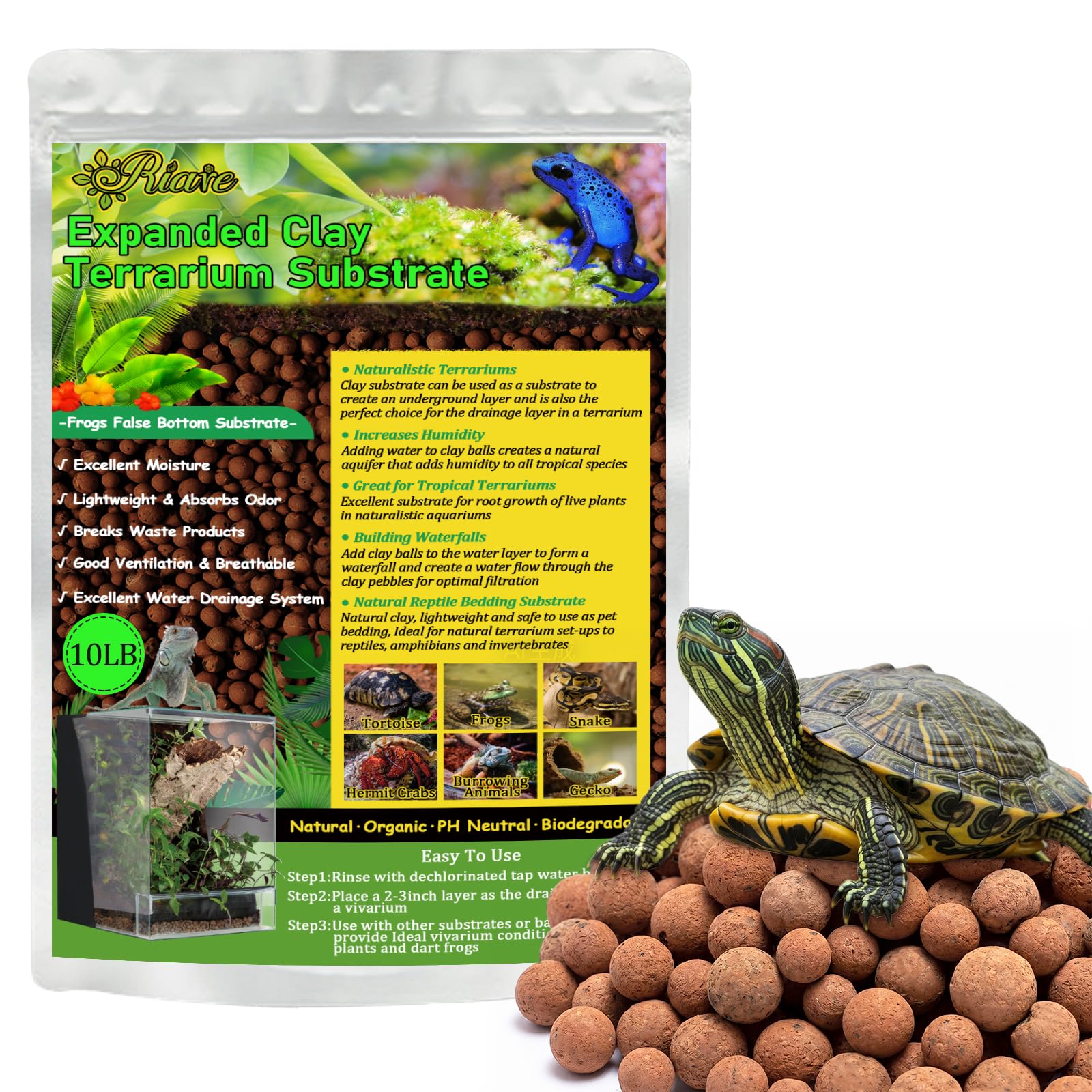 Riare pochette refermable 10lb montrant rangement pratique