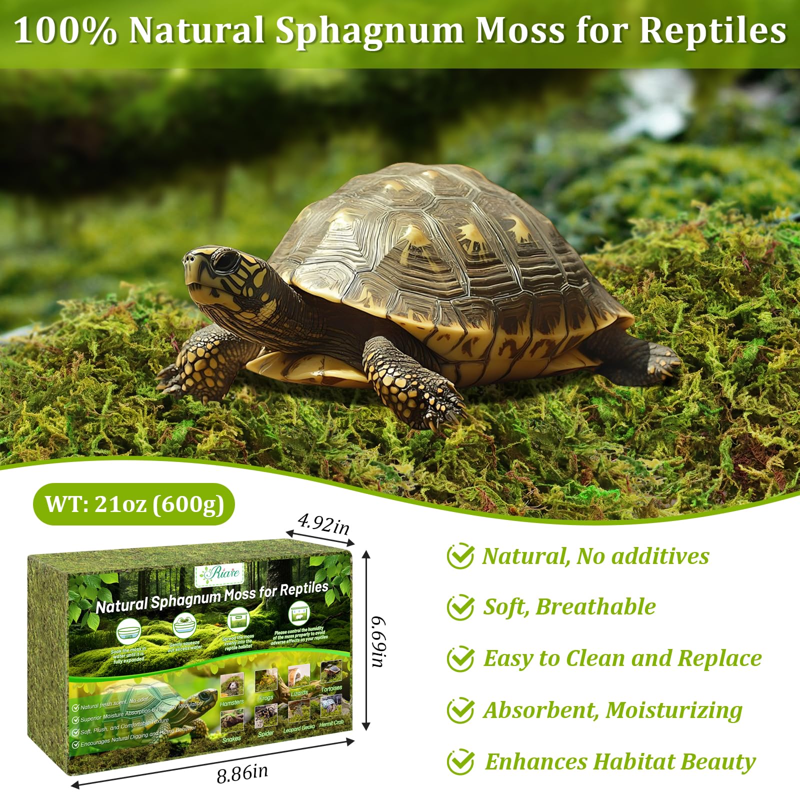 Riare mousse sphagnum après trempage, expansion et volume utile