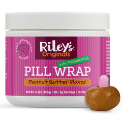 Riley's emballage avant montrant le pot et son étiquette claire
