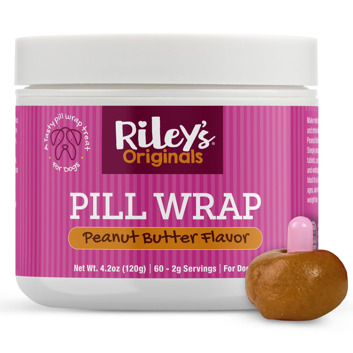 Riley's emballage devant montrant la marque et avantage appétence