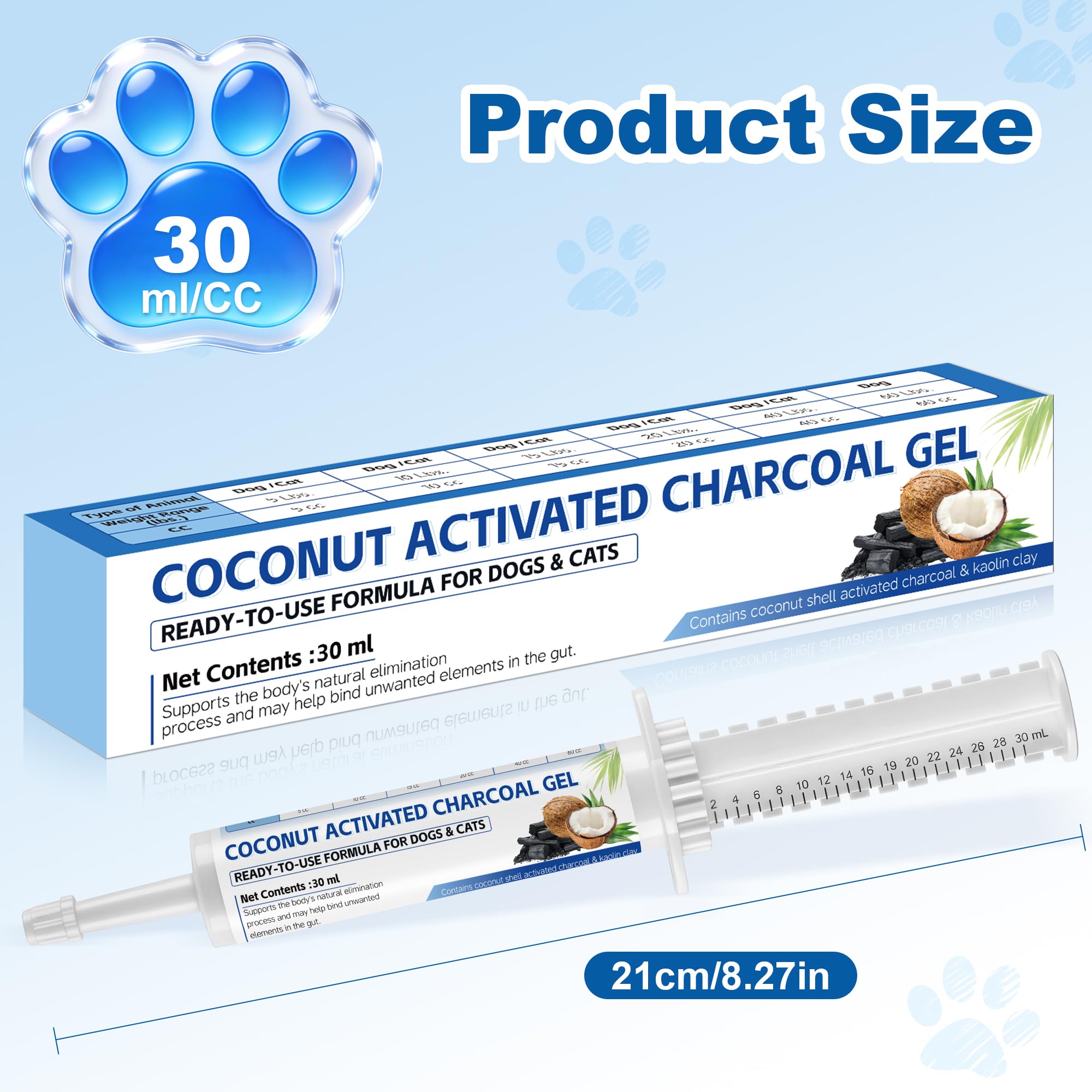 Riteeu étiquette lisible montrant charbon activé et kaolin