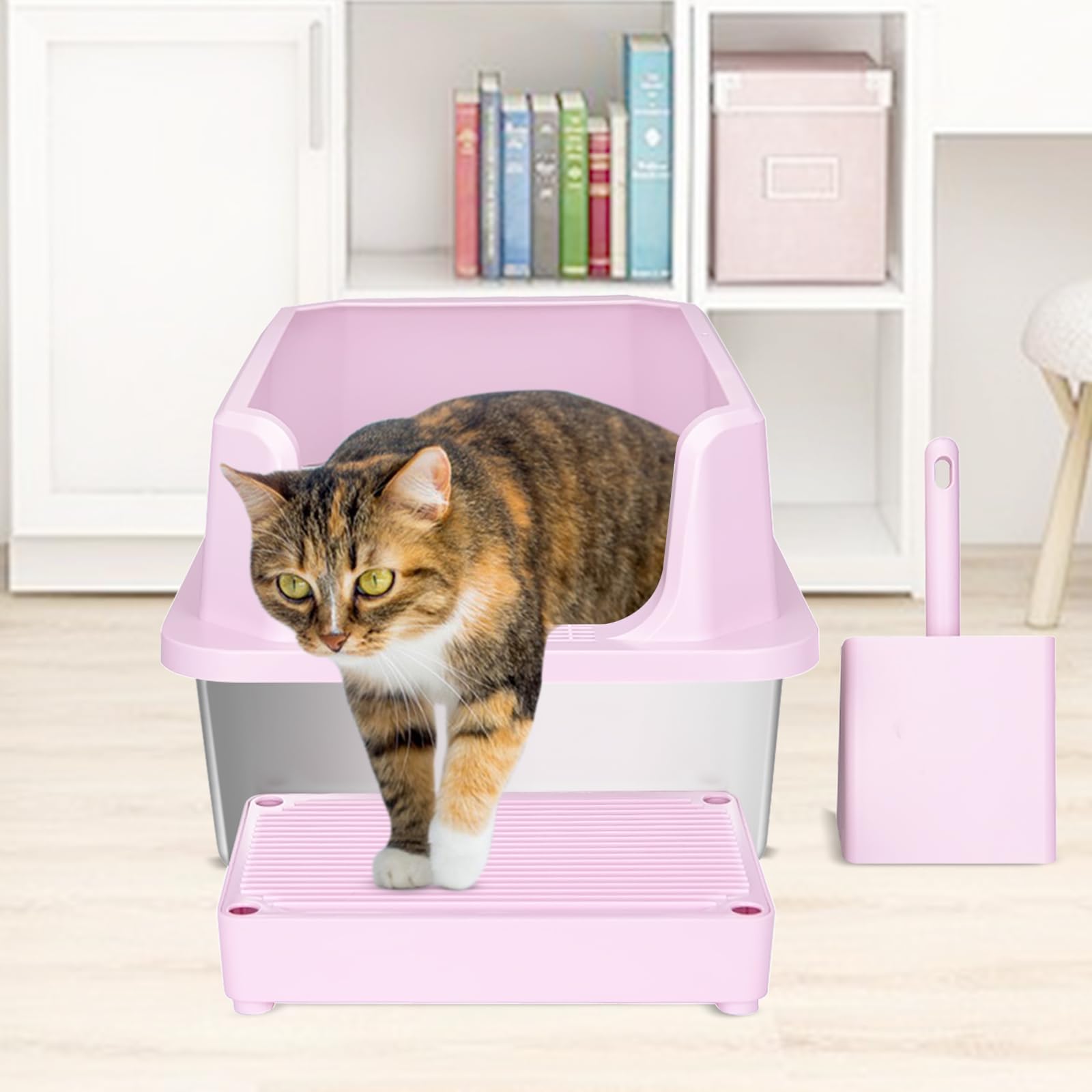 RIZZARI bac en usage avec chat illustrant confort et accessibilité