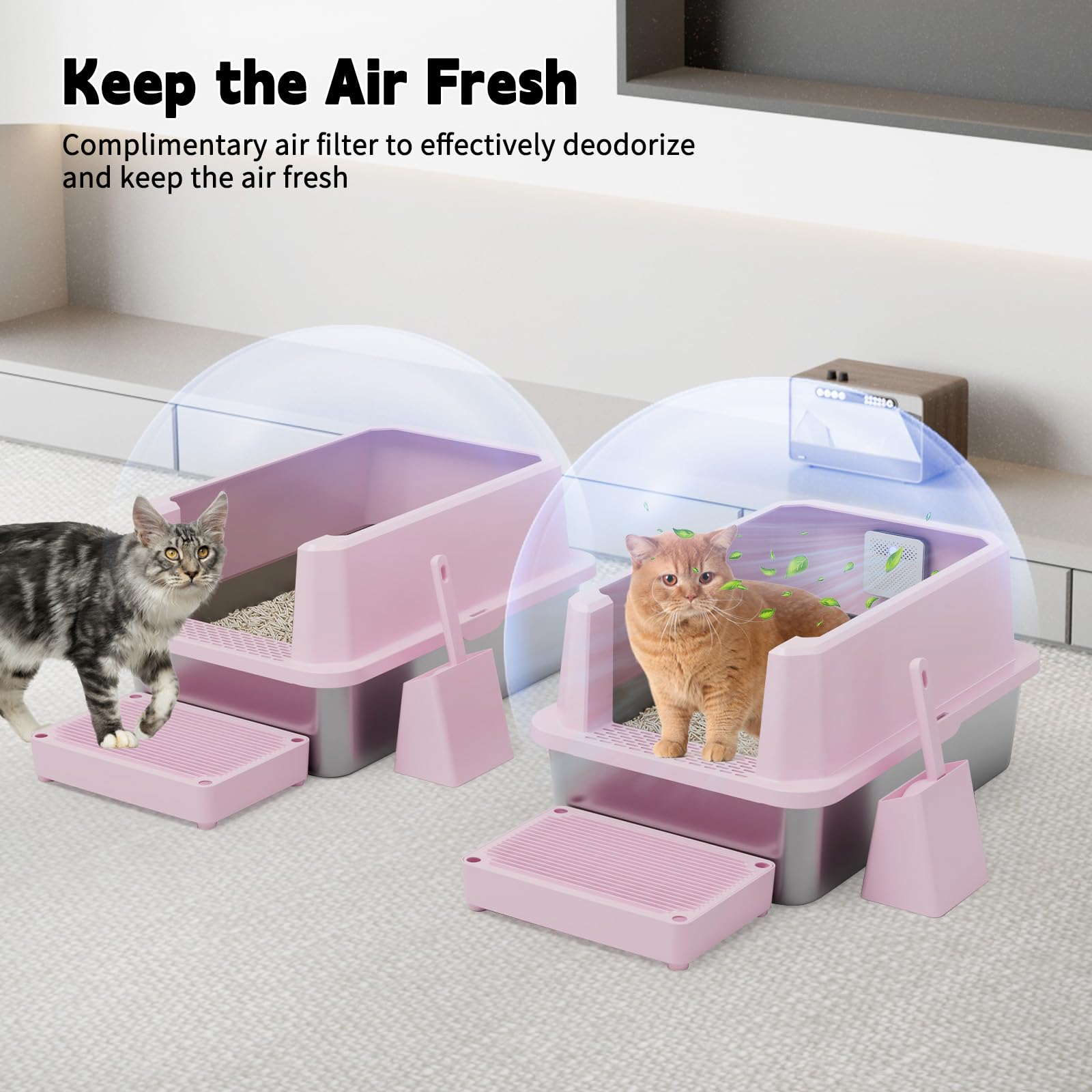 RIZZARI bac en usage avec chat illustrant espace et confort d’utilisation
