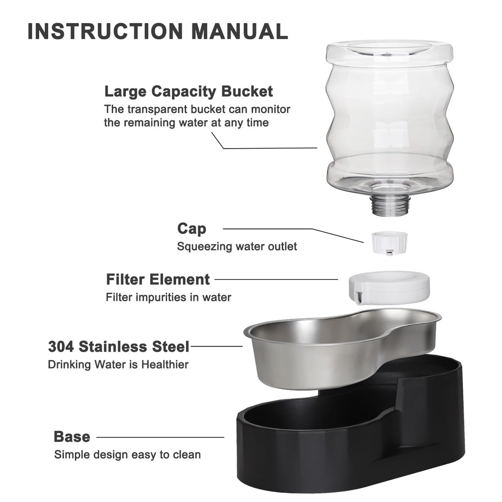 RIZZARI réservoir 4L illustrant capacité idéale pour chats d'intérieur