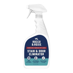 Rocco & Roxie bouteille 32 fl oz face montrant l’étiquette claire et usage domestique