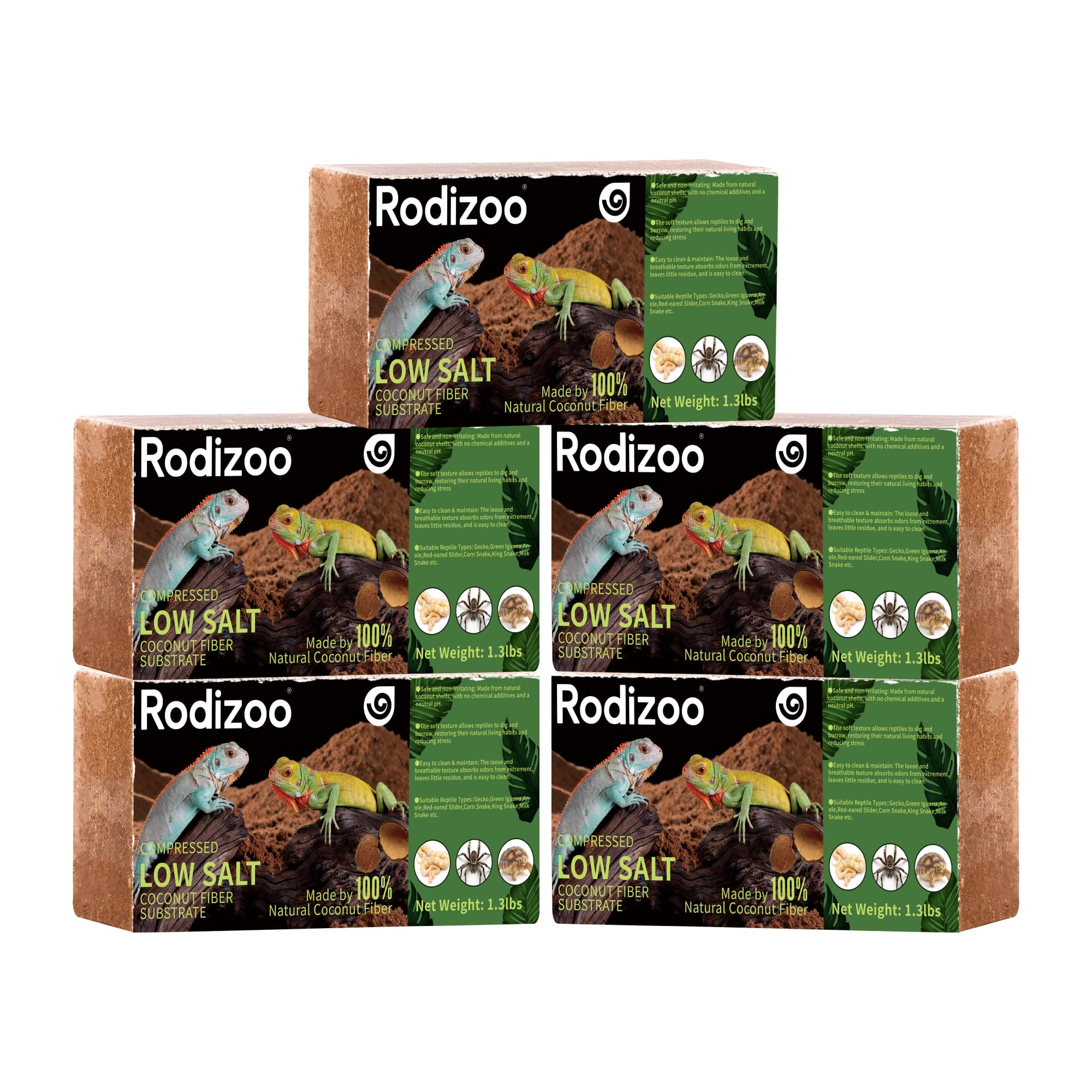 Rodizoo emballage avant montrant 5 briques, pratique pour stockage