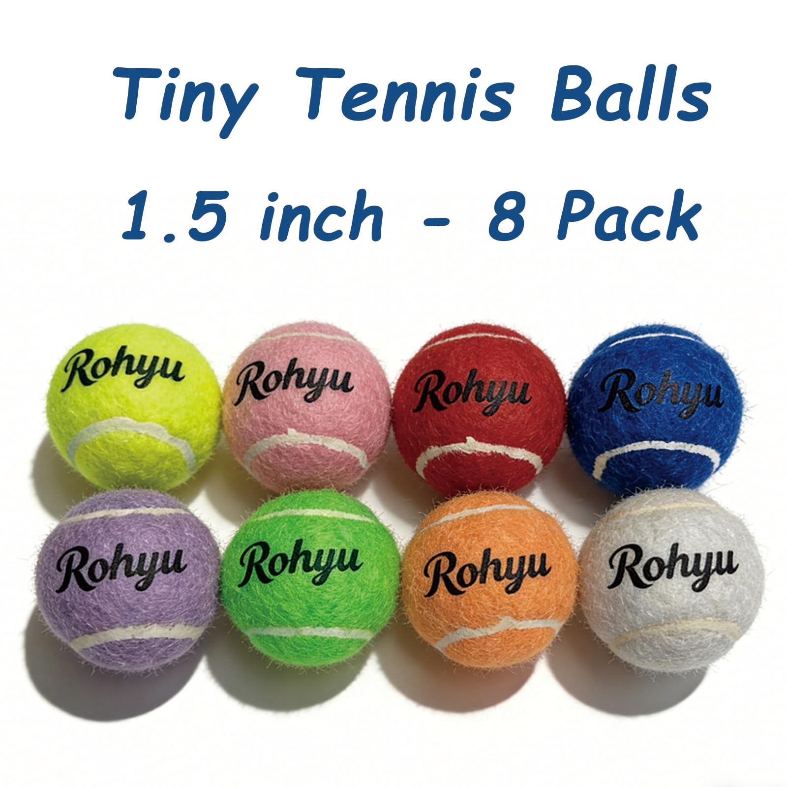 Rohyu mini tennis en main illustrant l'échelle pour petites races
