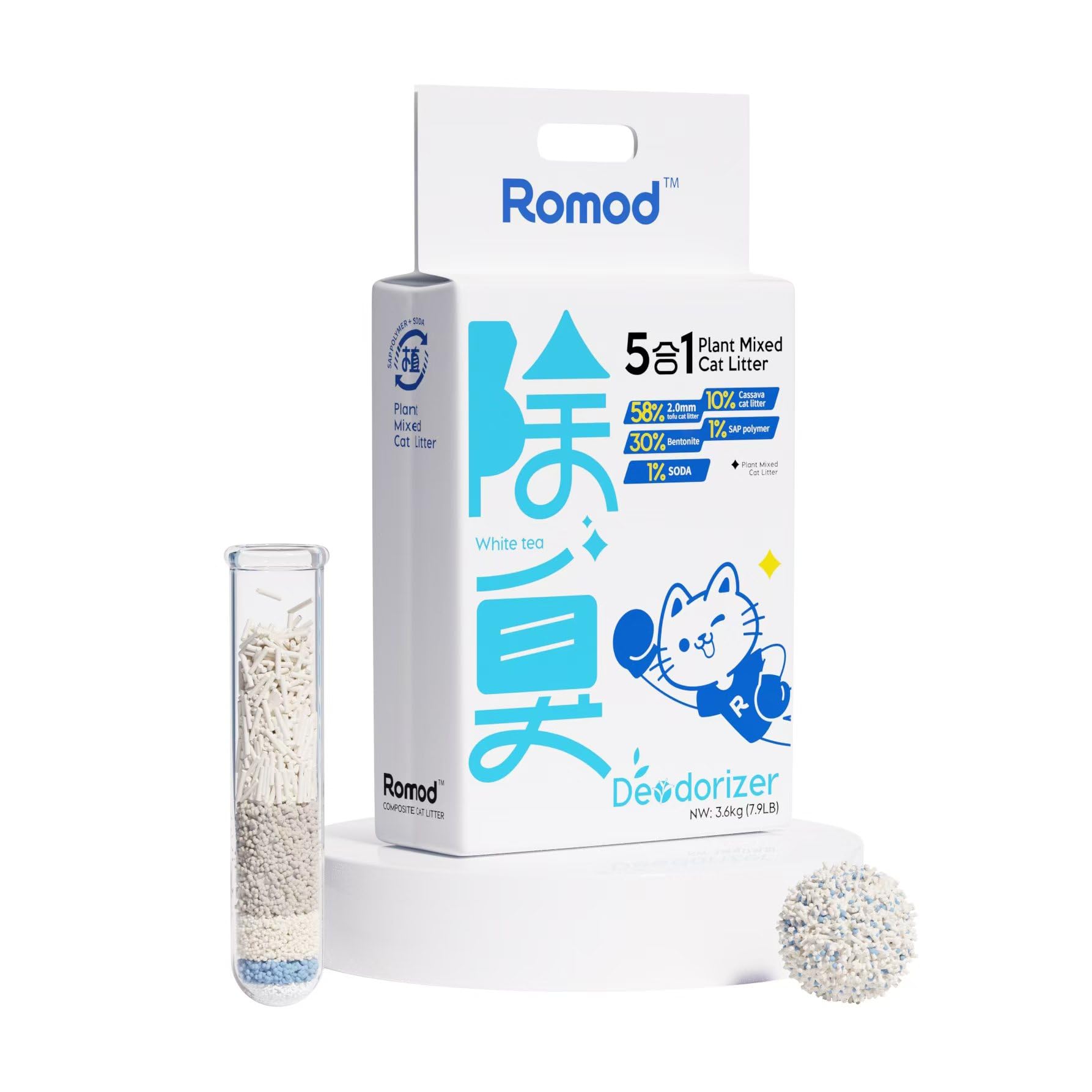 Romod emballage avant montrant le sac et bénéfice conservation