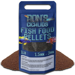 RON'S CICHLIDS emballage avant montrant formule pour couleur et vitalité