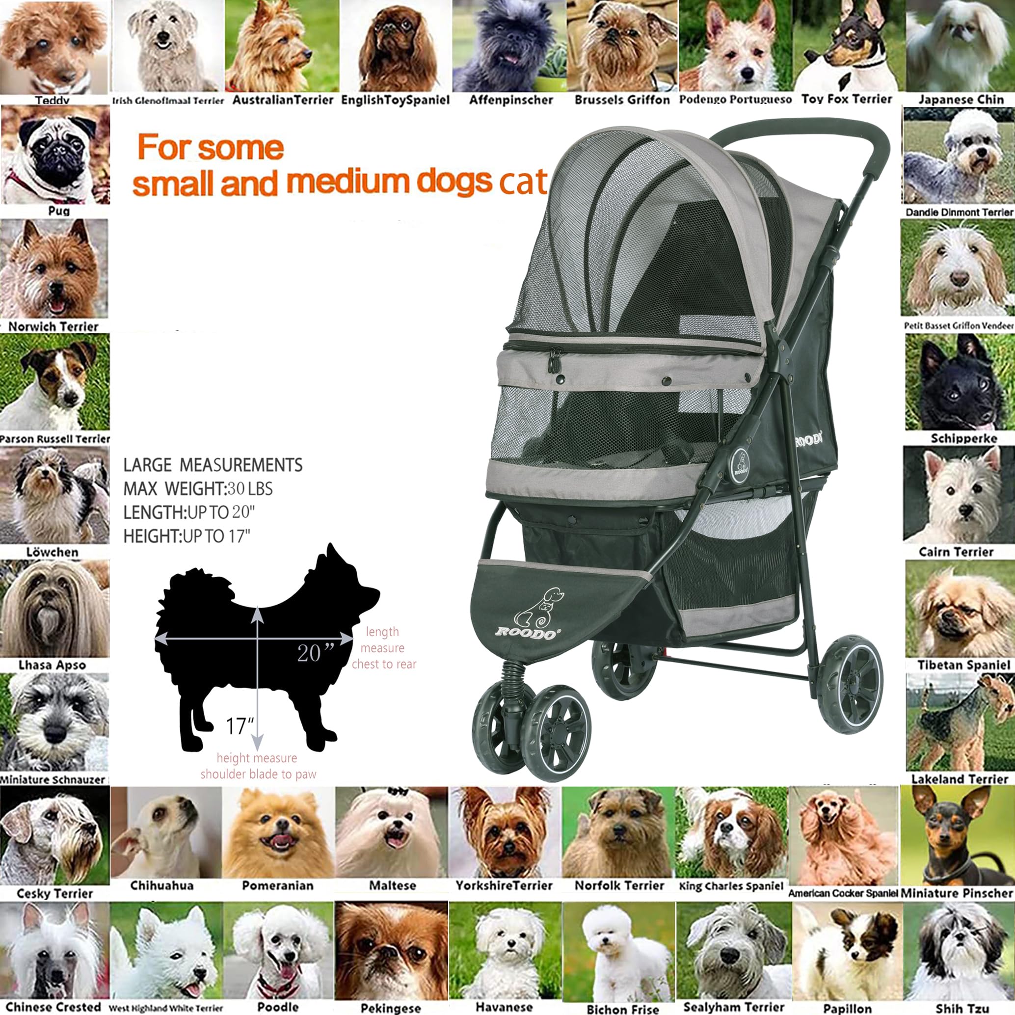 ROODO intérieur spacieux, confort pour chien ou chat