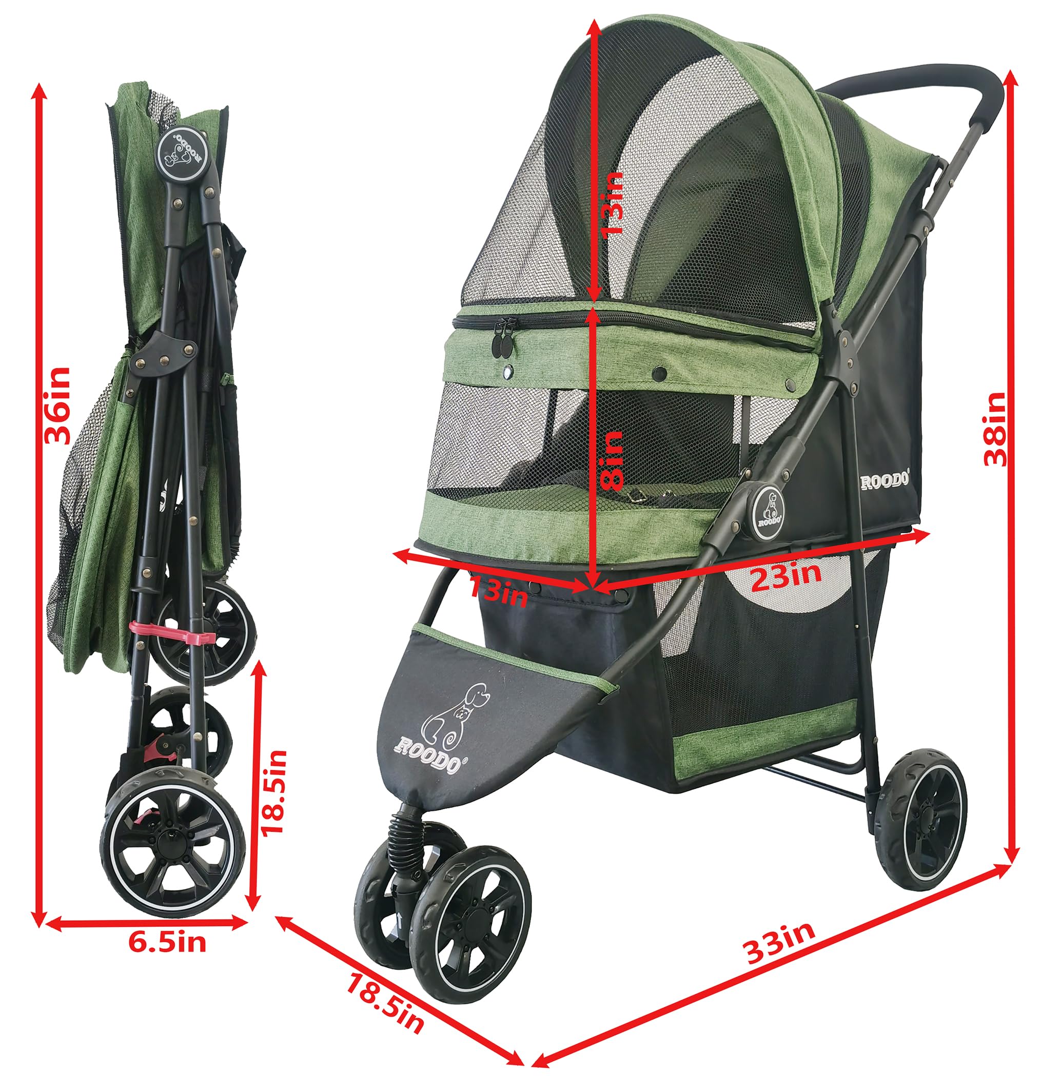 ROODO poussette pliée compacte pour rangement et transport