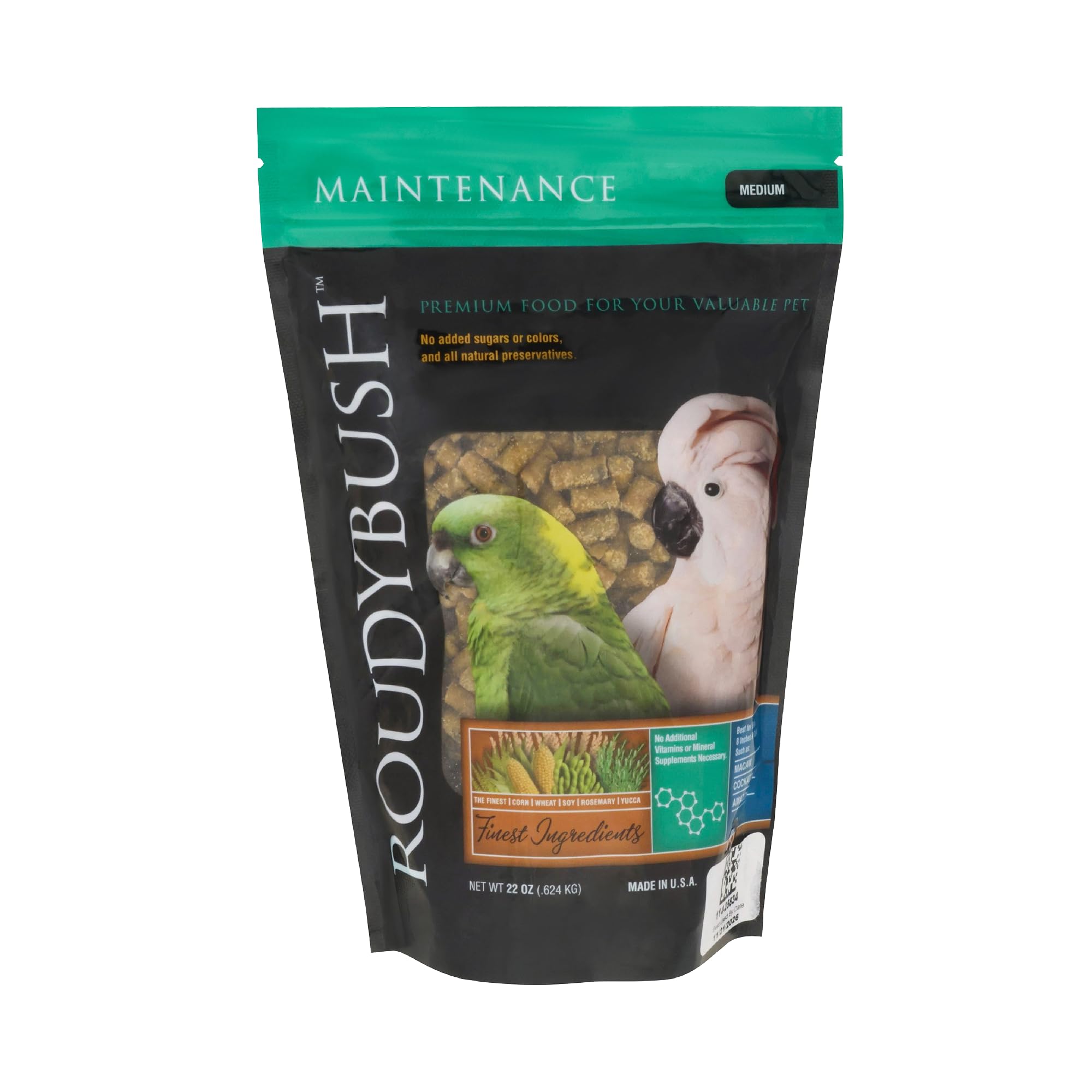 Roudybush emballage 22 oz montrant format pratique et informations