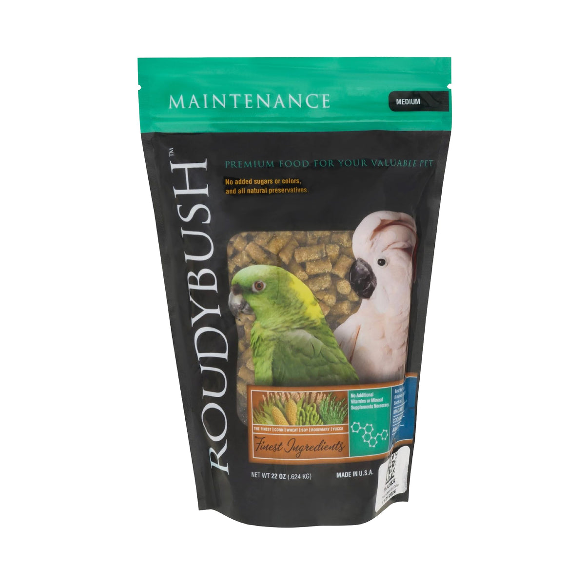 Roudybush emballage 22 oz montrant format pratique et informations