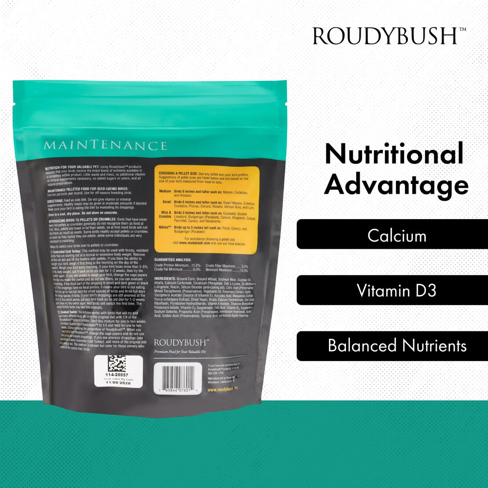 RoudyBush détail d’étiquette affichant composition nutritionnelle transparente
