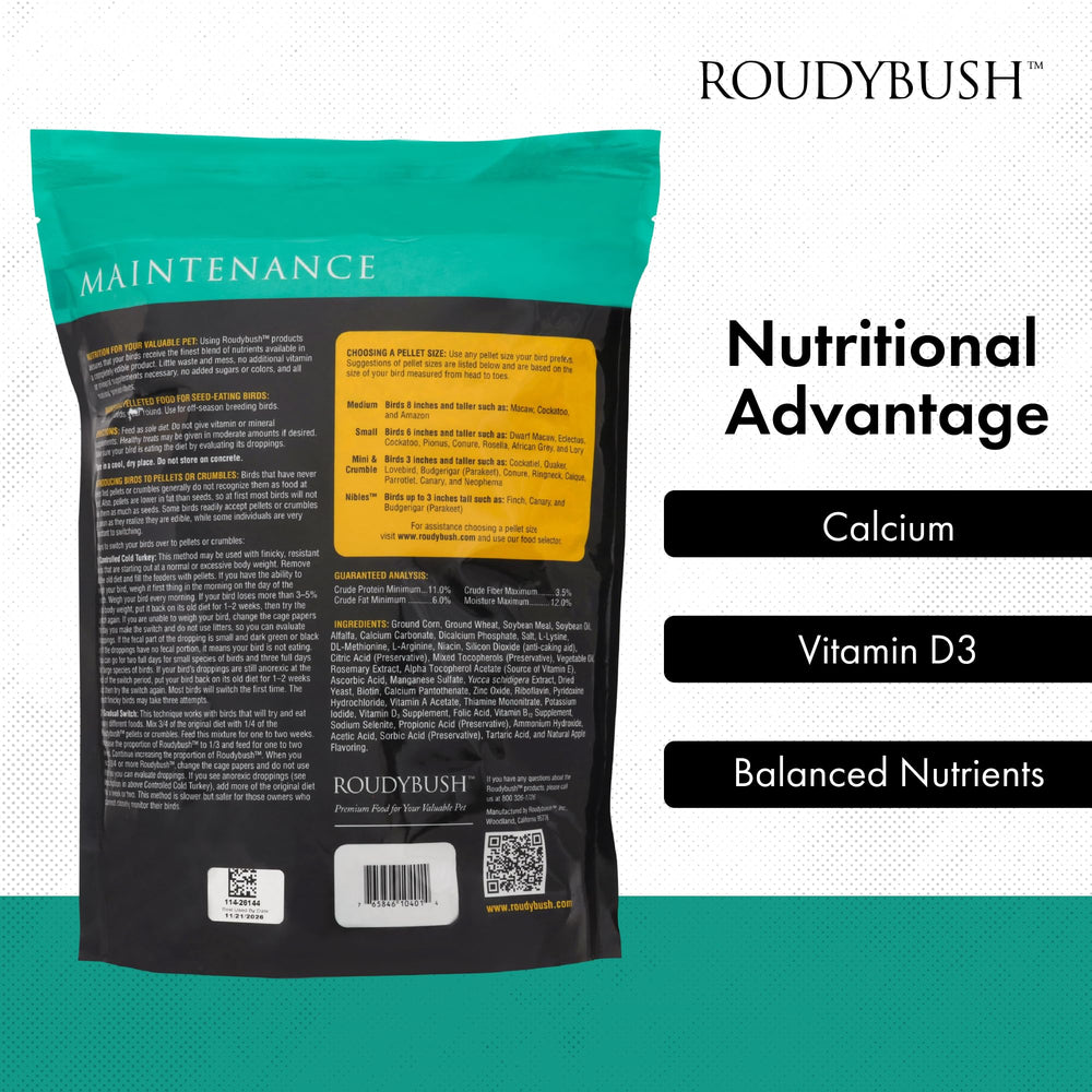 RoudyBush étiquette nutrition claire confirmant formulation quotidienne