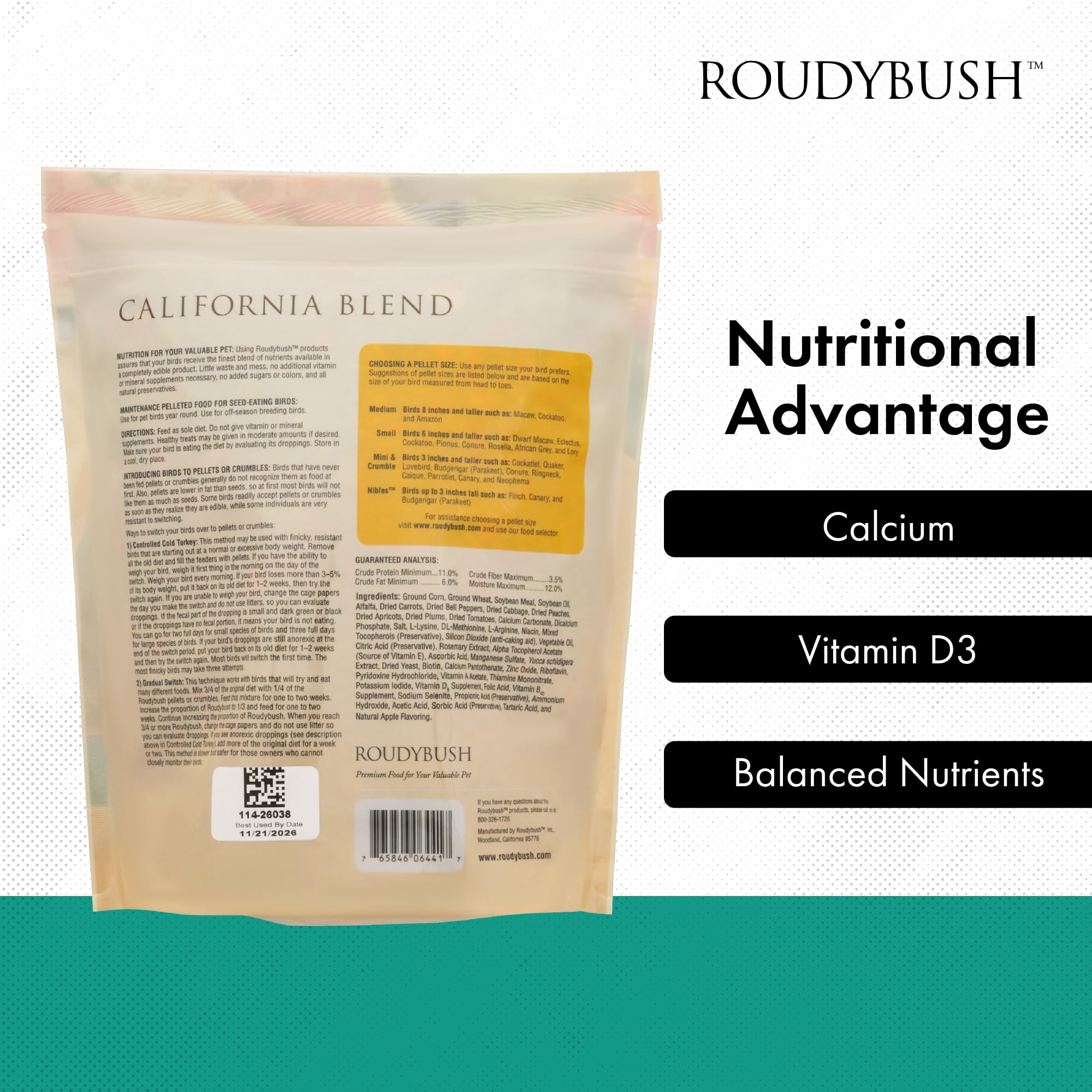 RoudyBush étiquette avec valeurs nutritives pour choix informé