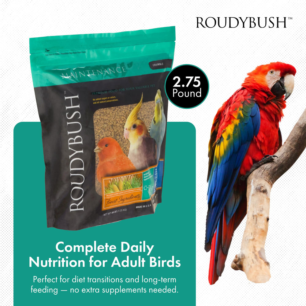 RoudyBush gros plan texture crumble facilitant préhension pour oiseaux
