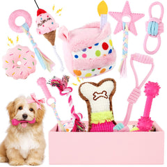RoundFunny coffret devant boîte rose prêt à offrir, apparence festive