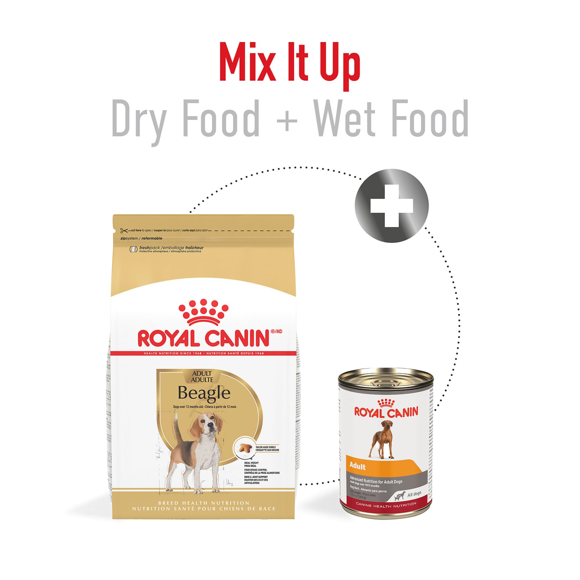 ROYAL CANIN sachet ouvert montrant quantité et conservation facile