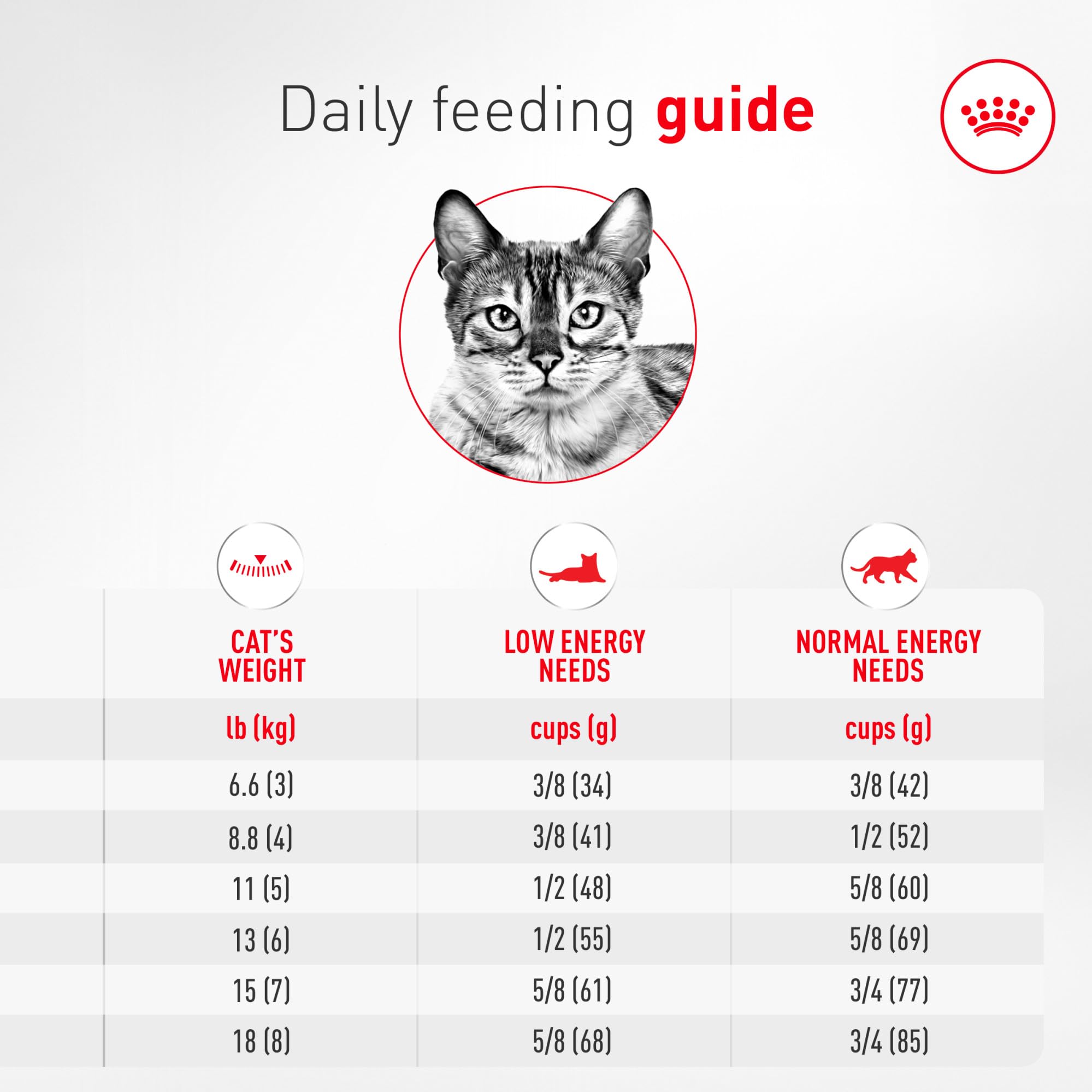 ROYAL CANIN comparaison de la taille des croquettes pour adaptation mâchoire